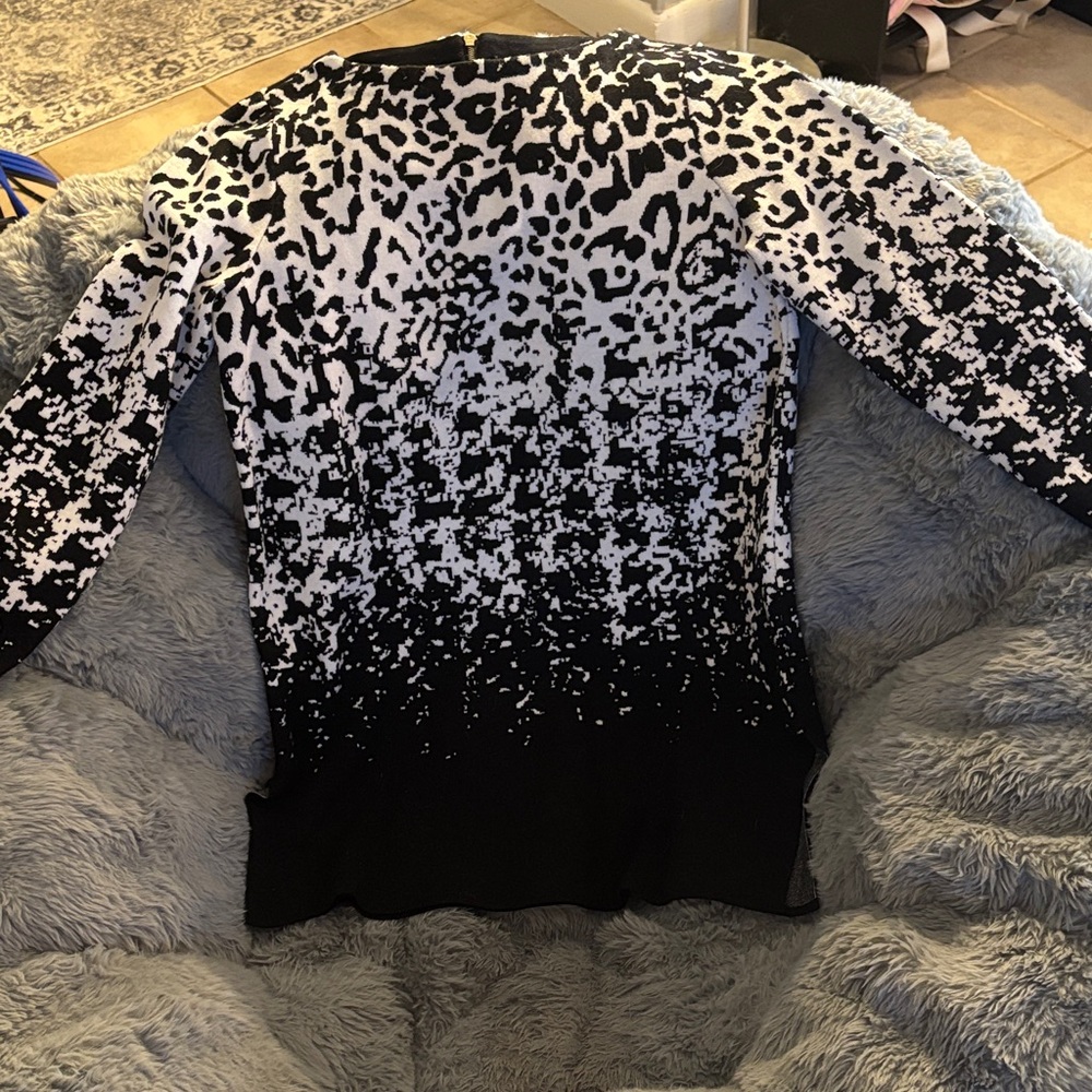 Black and White Leopard Print Sweater